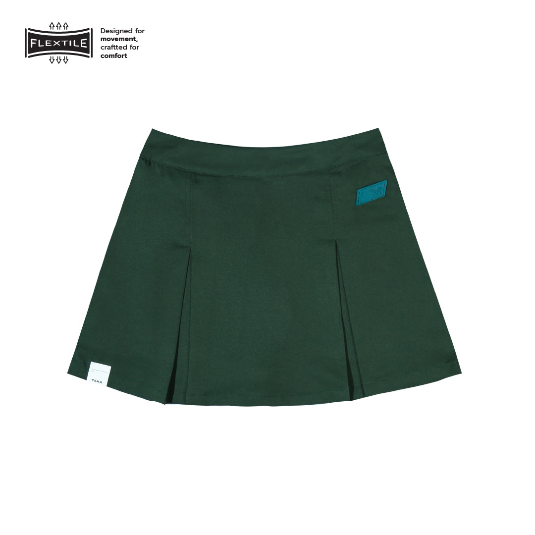 Pleated Skort Flextile Dark Green