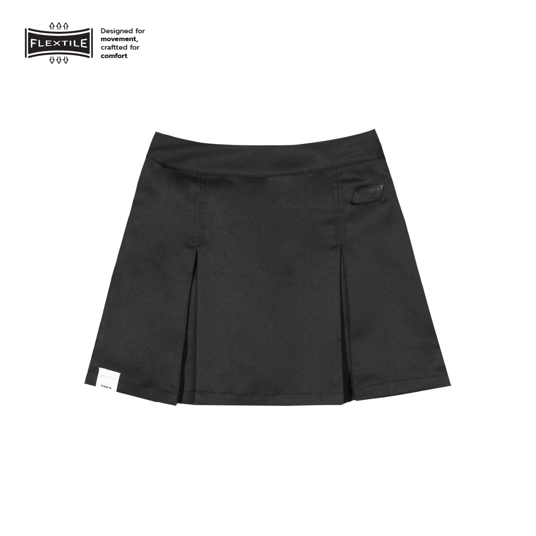 Pleated Skort Flextile Dark Grey