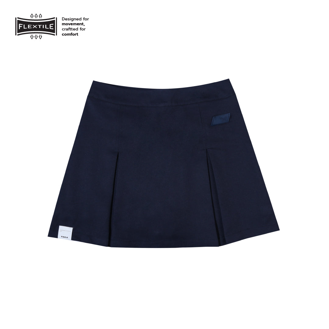 Pleated Skort Flextile Navy